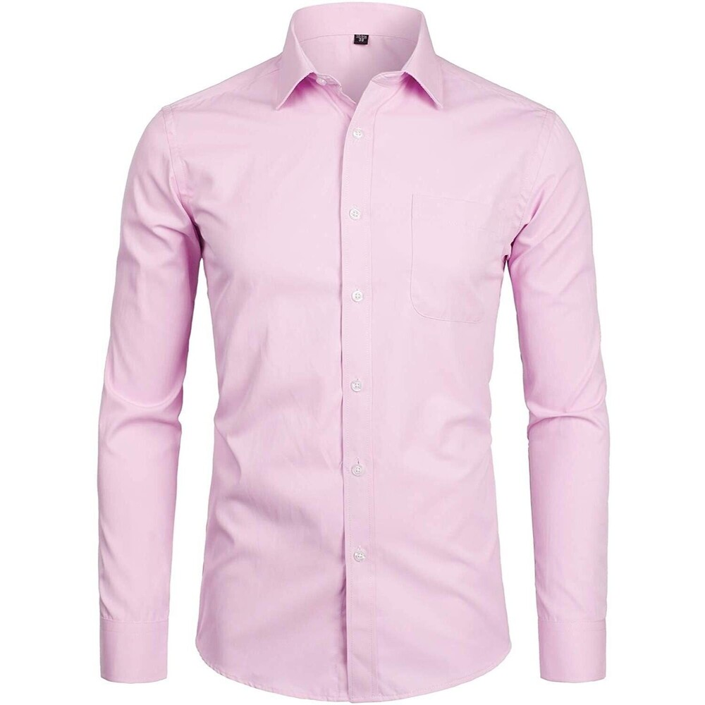 ZEROYAA Men's Long Sleeve Dress Shirt Slim Fit Casual Business Formal   NWT